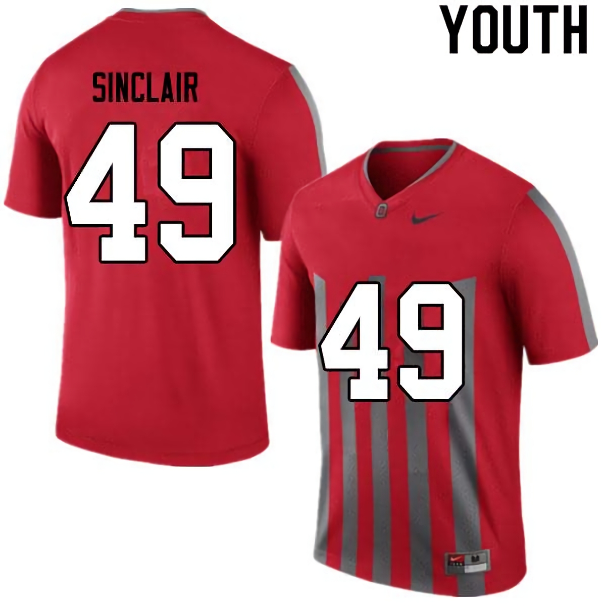 Darryl Sinclair Ohio State Buckeyes Youth NCAA #49 Nike Retro College Stitched Football Jersey IZX5656RD